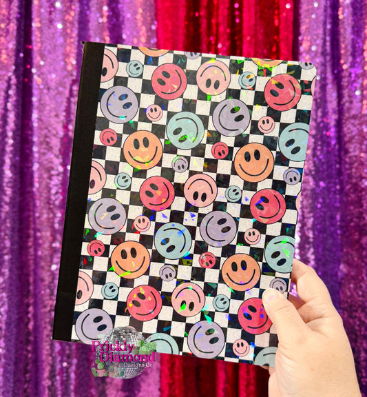 Smiley Face Checkered Notebook