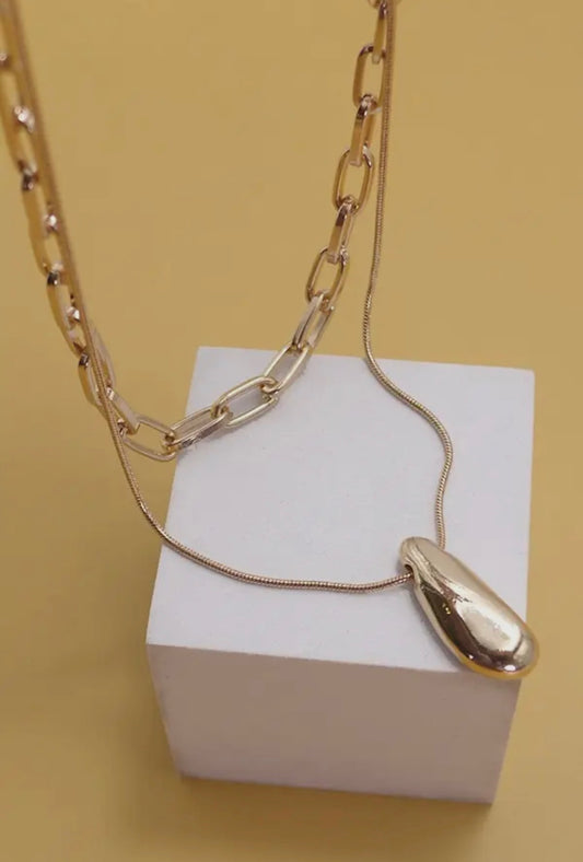 Double Layer Teardrop Necklace