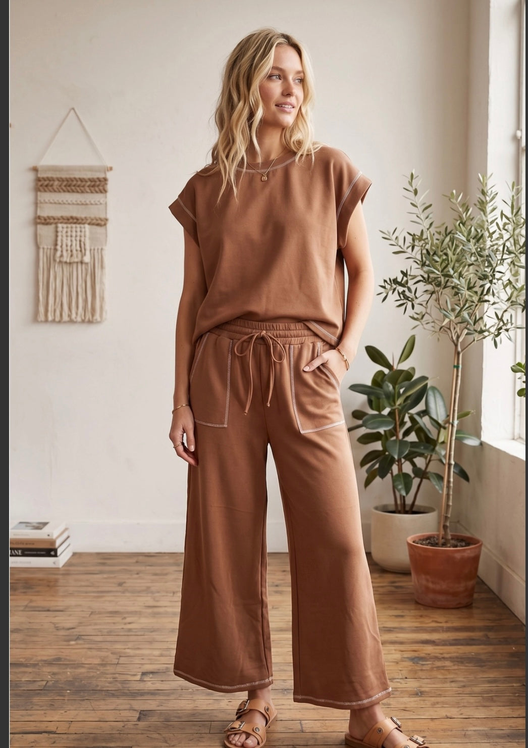 Scuba Contrast Stitch Lounge Set