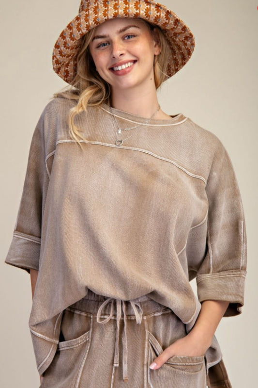 Monkey Washed Terry Knit Top