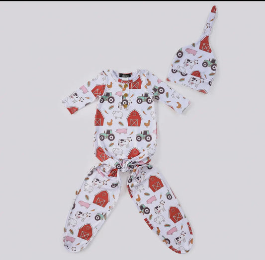 Barn Farm Baby Knotted Gown