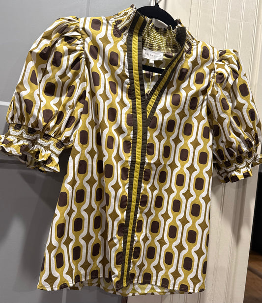Mixed Martini Olive Print Top