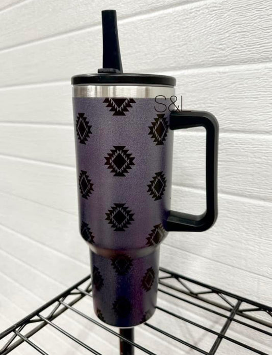 Black Aztec tumbler