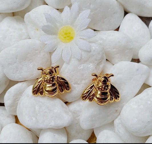 Gold Bee Earrings
