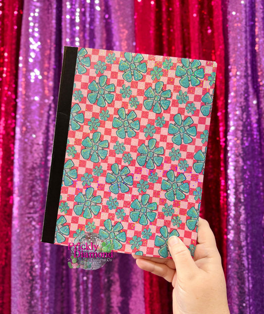 Turquoise & Checkered Notebook