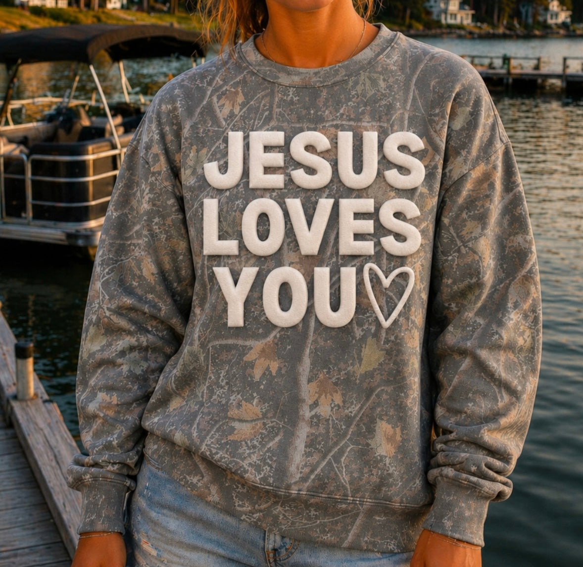 Camo Jesus Loves You Sweatshirt
