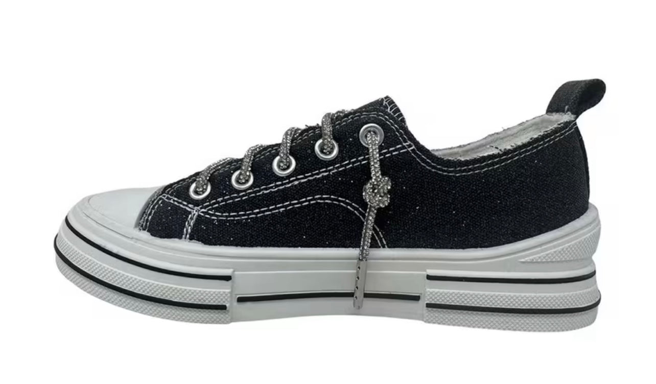 Black Sparkle Sneakers