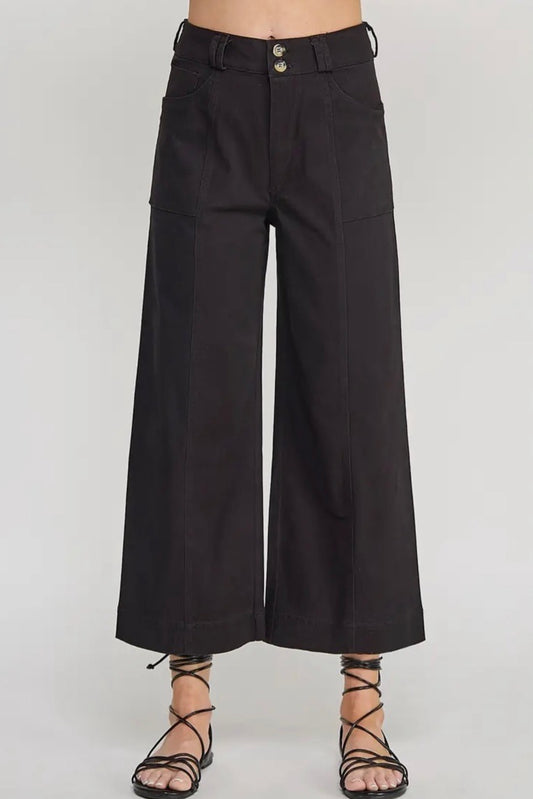 Wide Leg Pants With Front Pockets