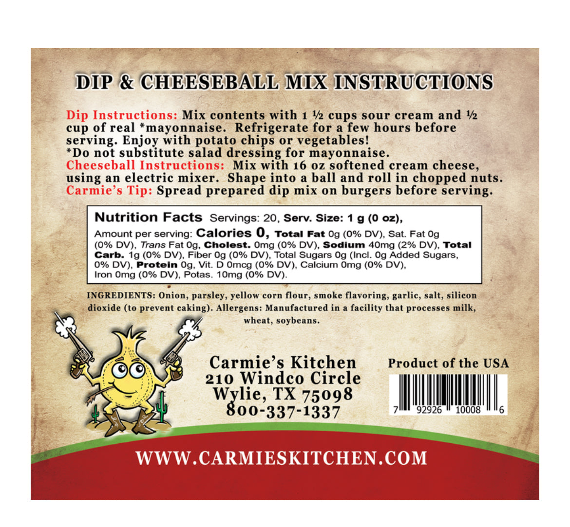 Carmie's Western Onion Dip & Cheeseball mix
