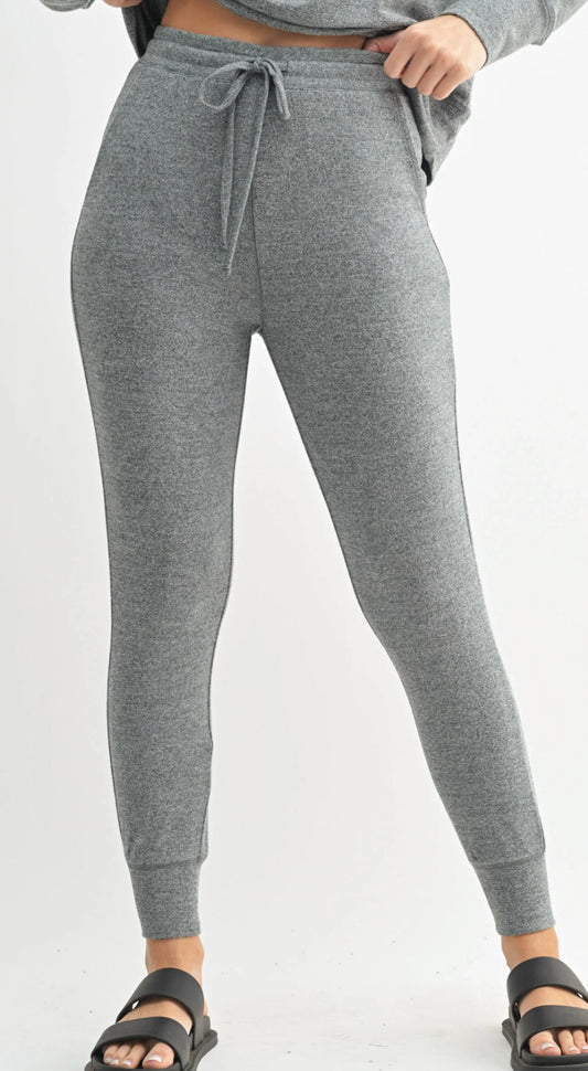 Gray Brushed Hacci Joggers