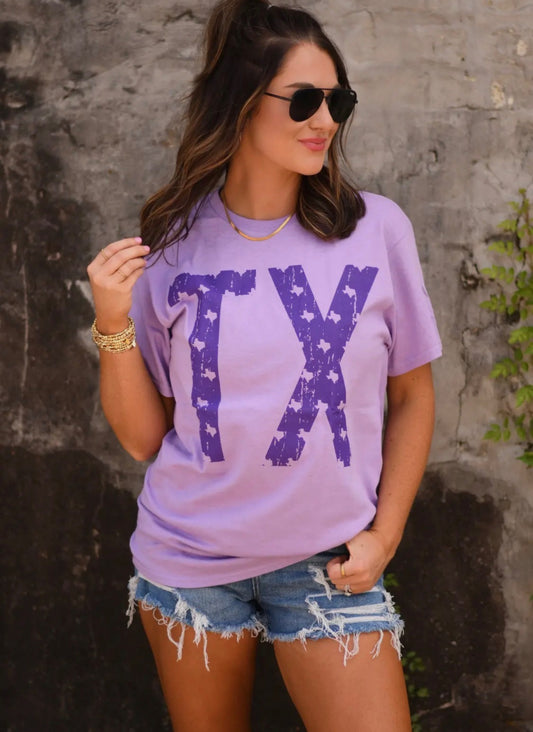 Purple “TX” Tee shirt