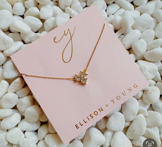Three Stone Gold Necklace