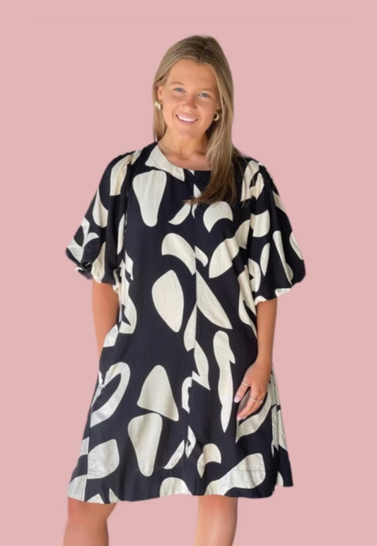 Black & White mid length dress