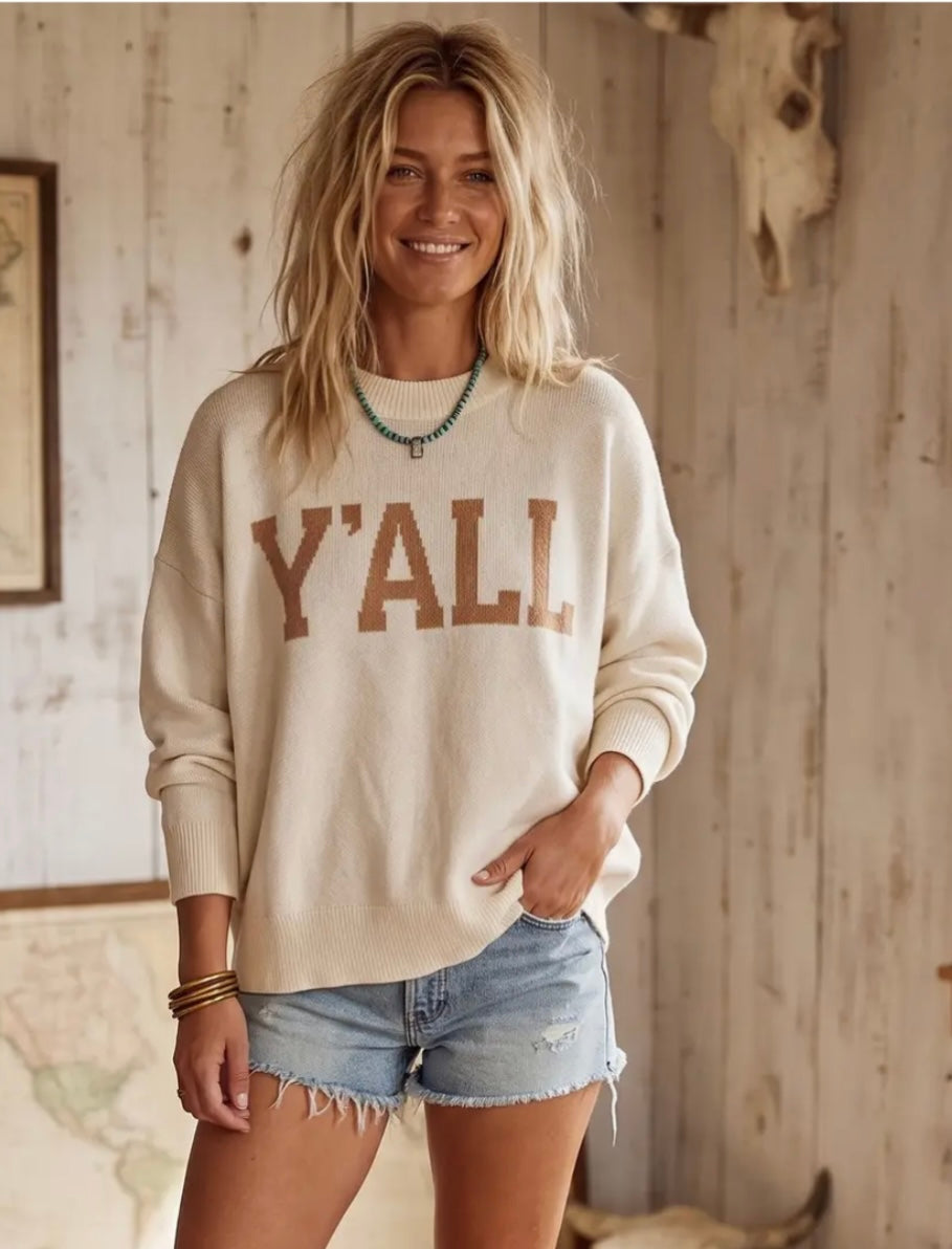 Y’all Graphic Oversized Sweater