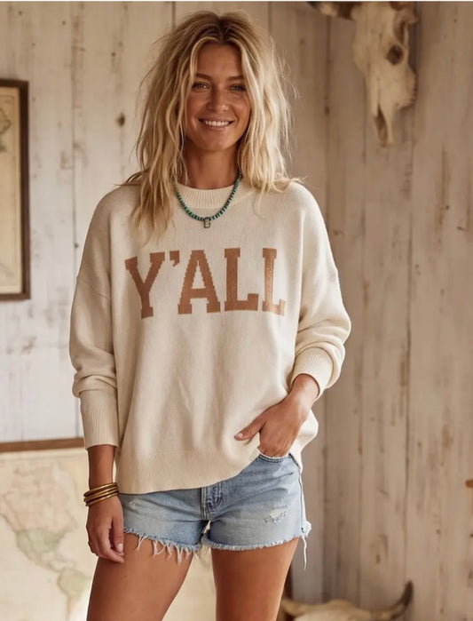 Y’all Graphic Oversized Sweater
