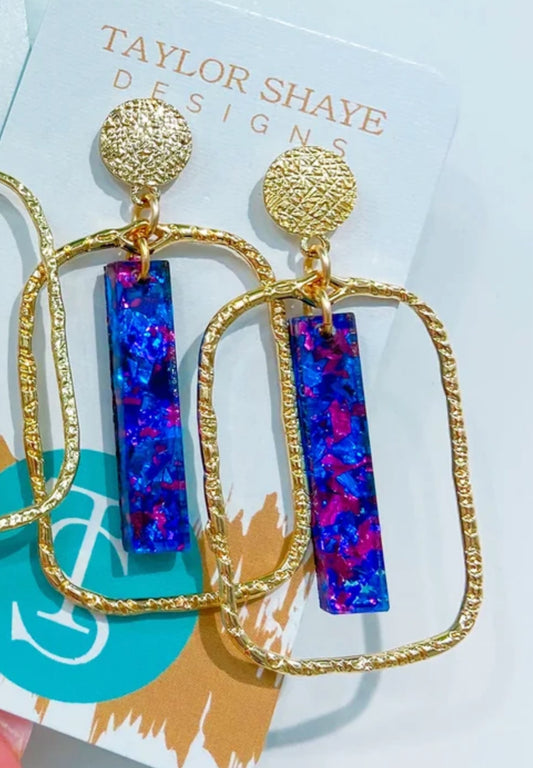 Taylor Shaye Blue Unicorn Hoops