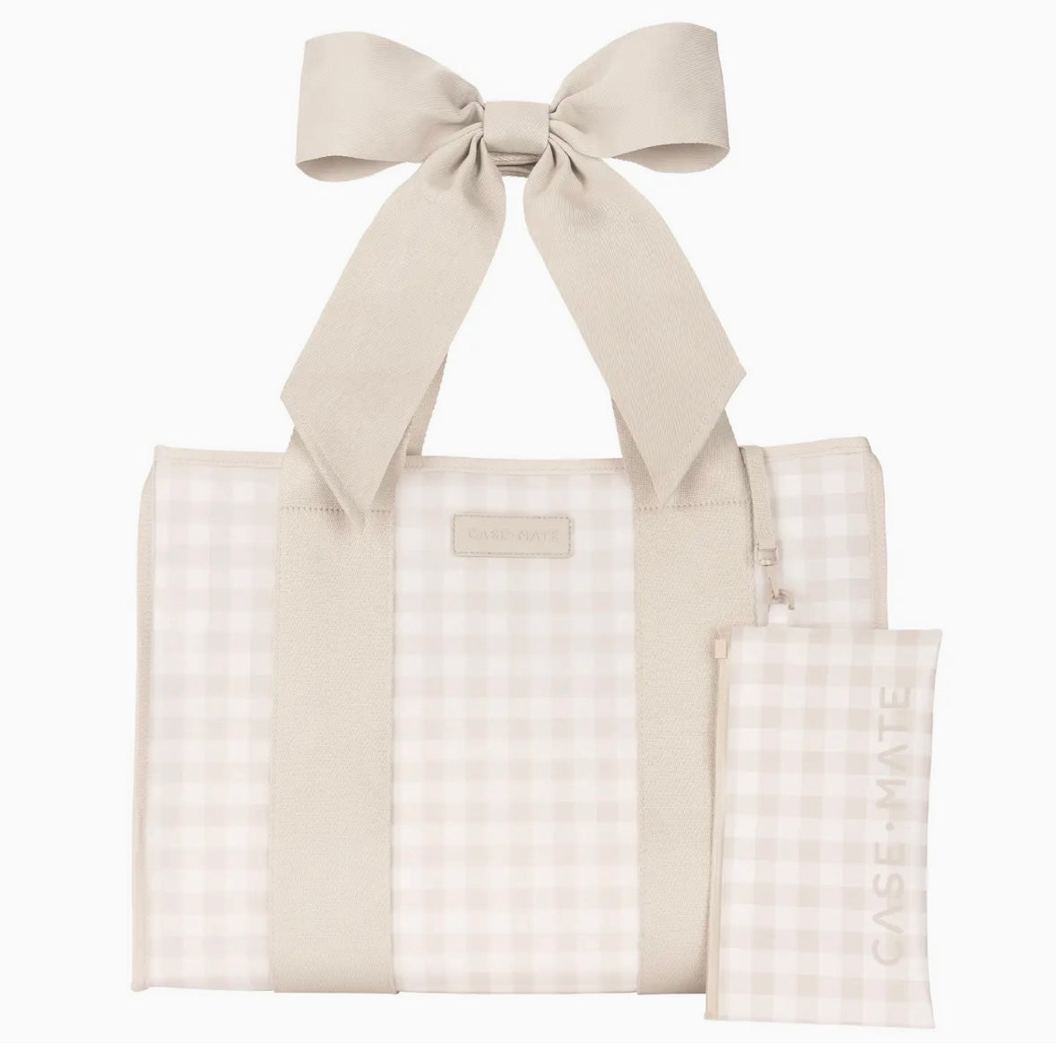 Case Mate Latte Gingham Bow Jelly Tote Bag