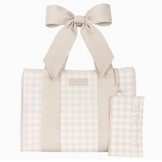 Case Mate Latte Gingham Bow Jelly Tote Bag