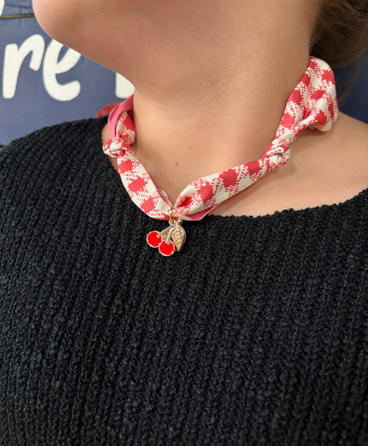 Cherry Scarf Necklace