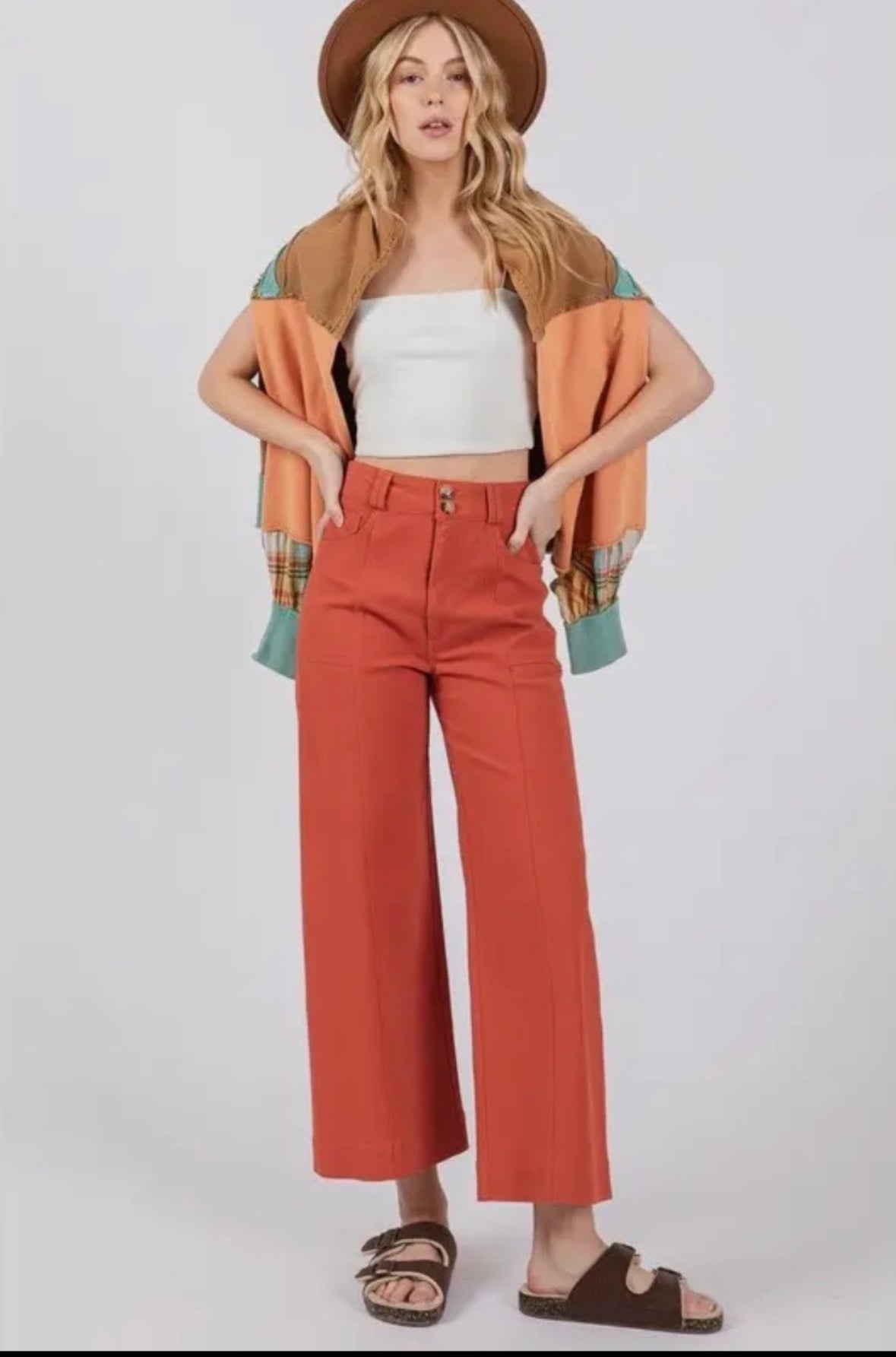 Wide Leg Pants With Front Pockets