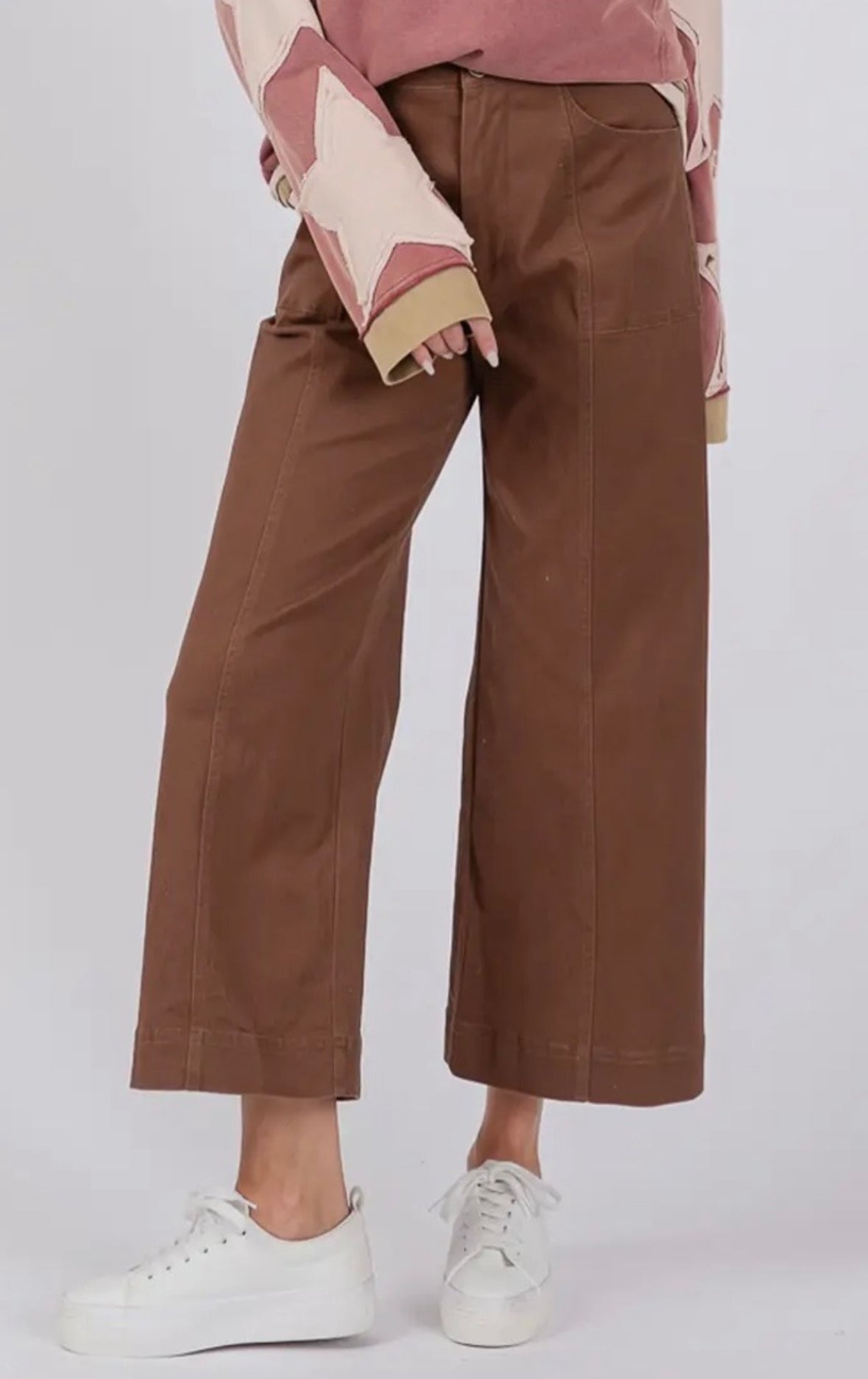 Wide Leg Pants With Front Pockets
