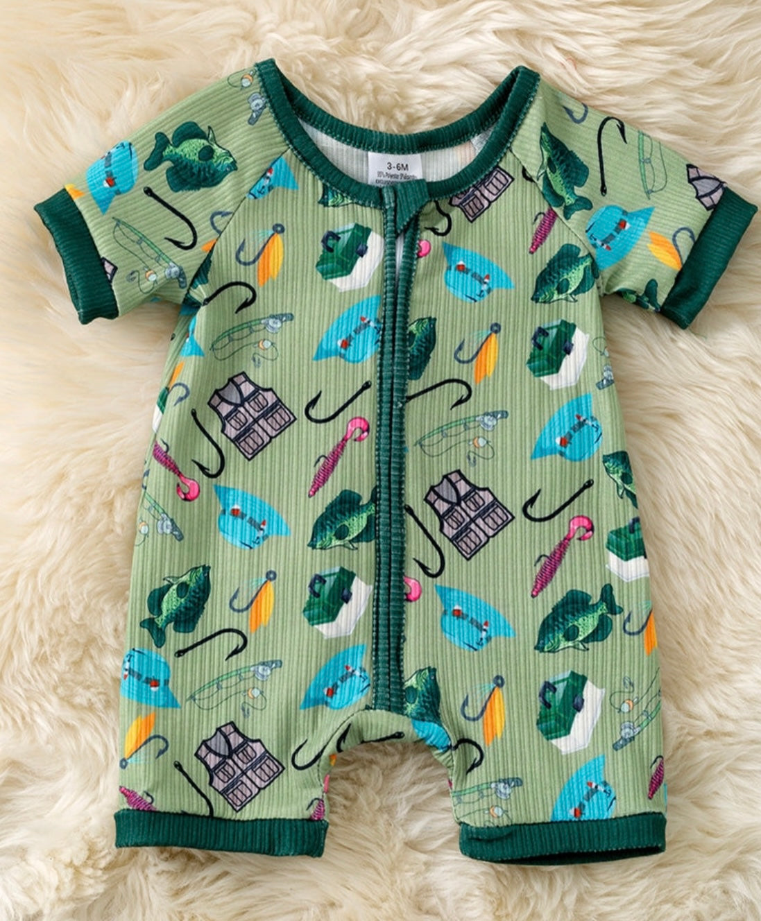 Baby Boys Gone Fishing Romper