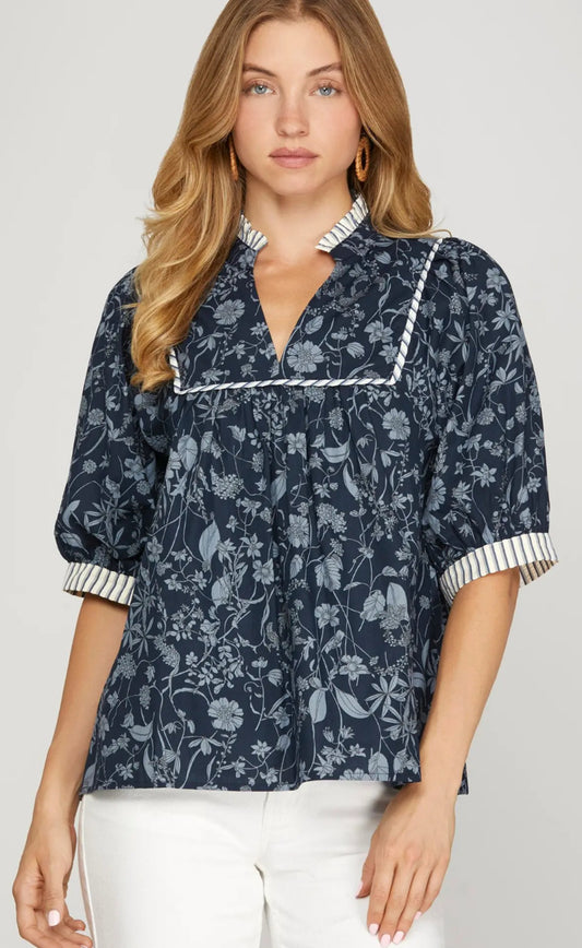 Short Sleeve Printed Top