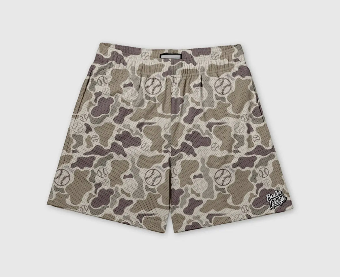 Baller Lifestyle Camo Baseball Shorts