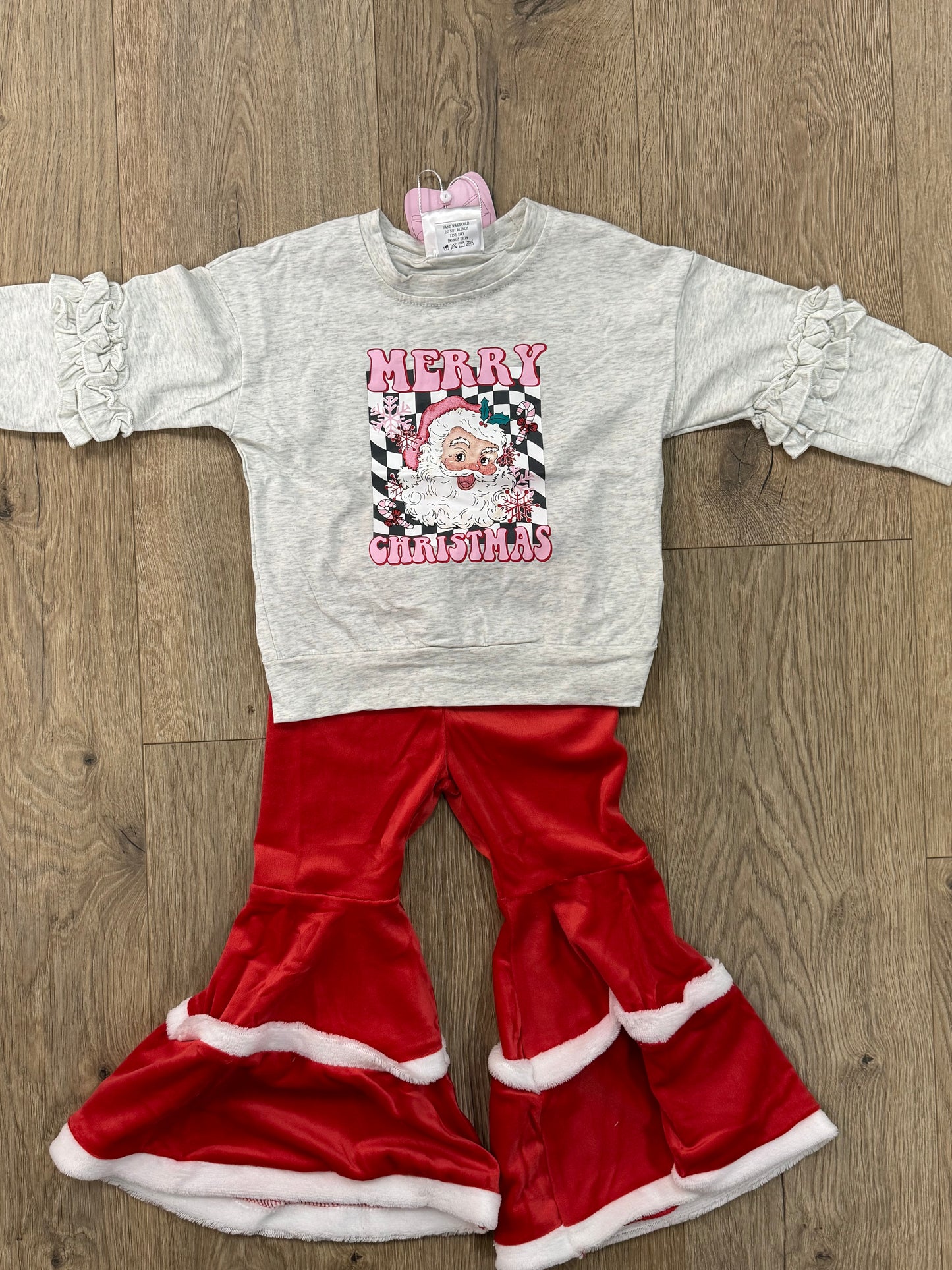 Retro Merry Christmas with Red Bell Bottoms Set