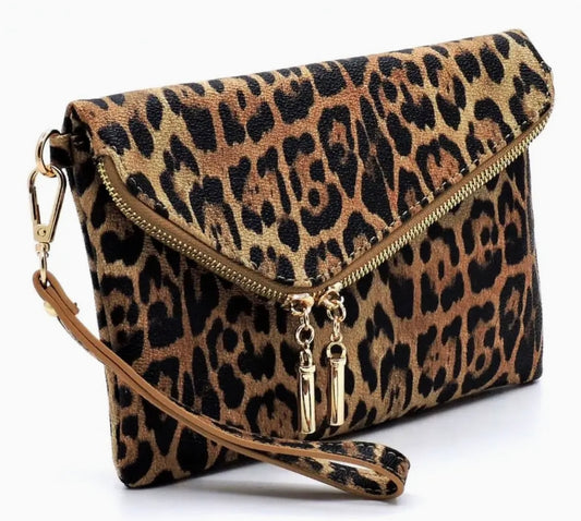 Sienna Leopard Print Envelope Crossbody Bag
