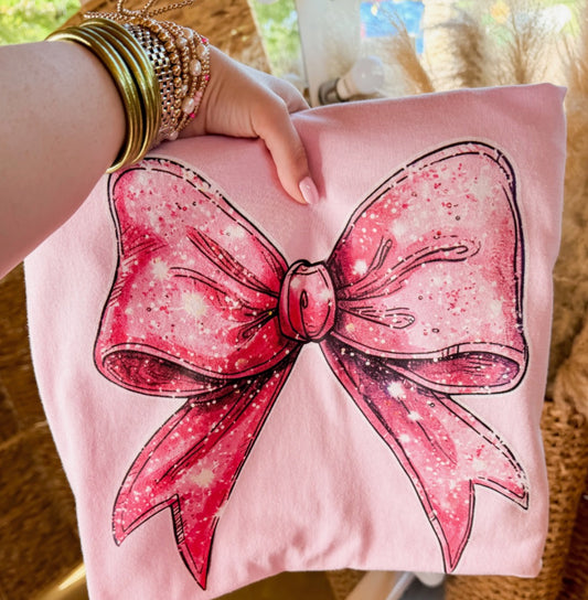 Pink bow tee shirt