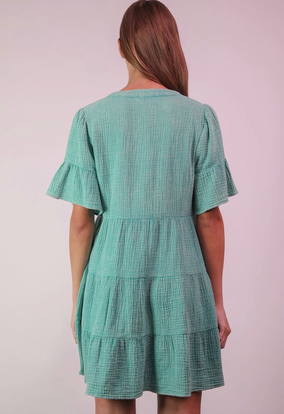 Teal button dress
