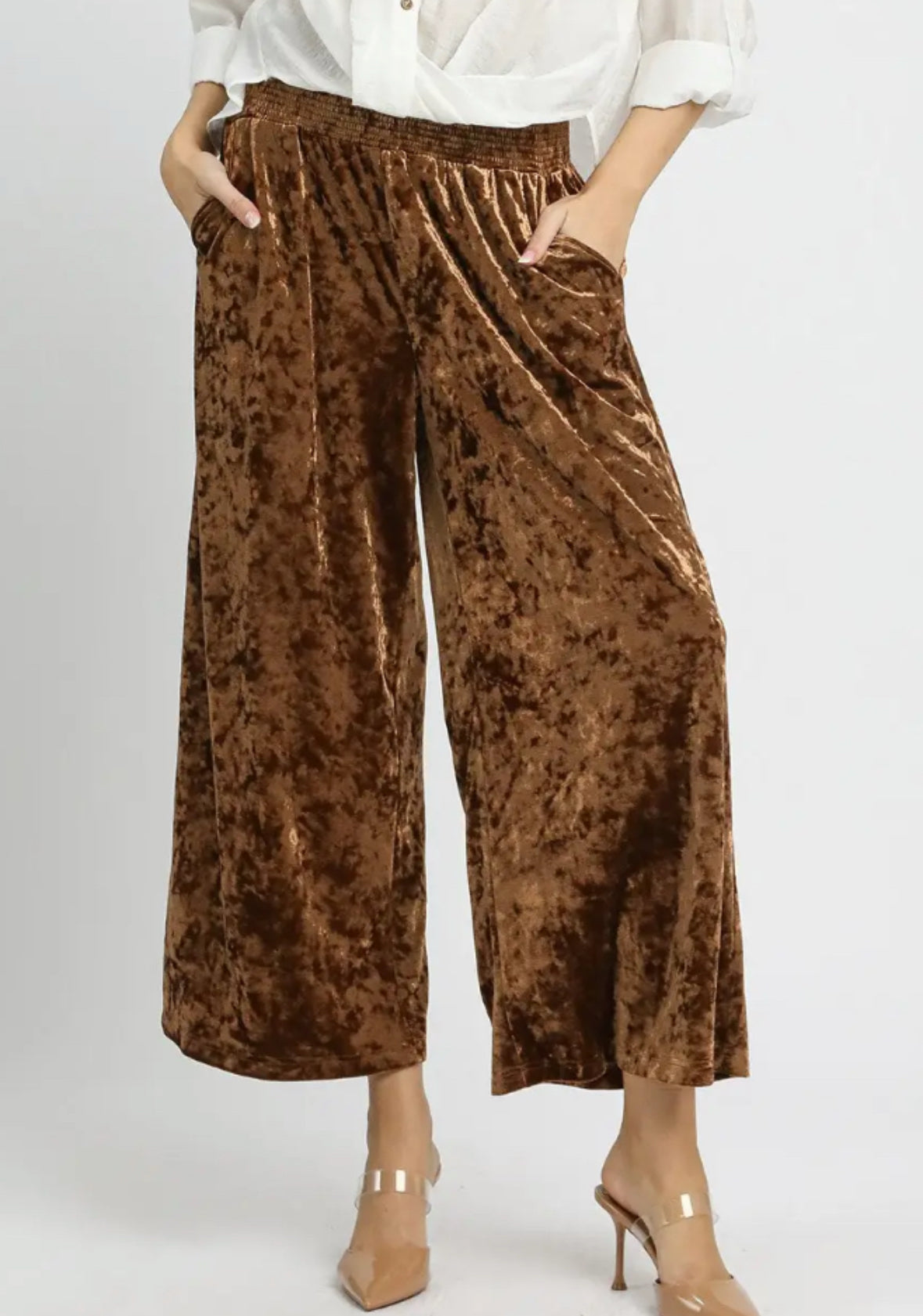 Velvet Wide Leg Pants