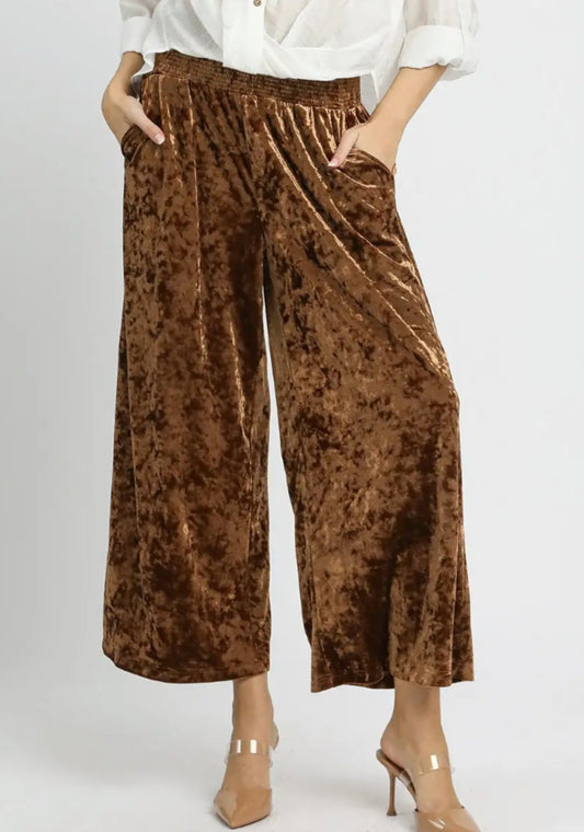 Velvet Wide Leg Pants