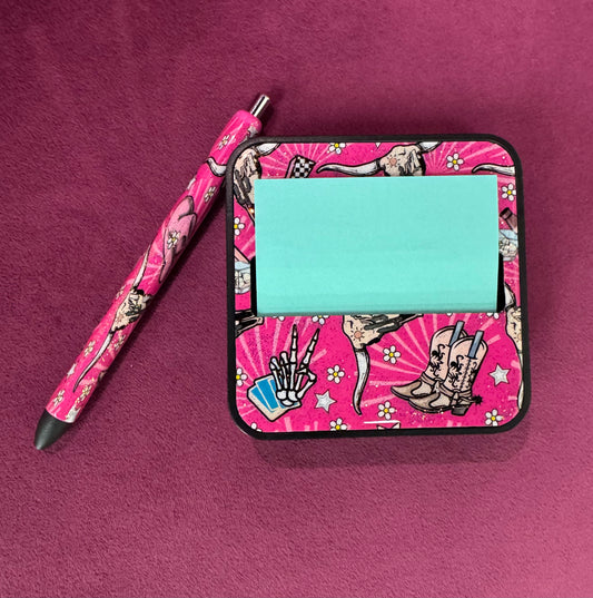 Post it note & pen 2 piece western set