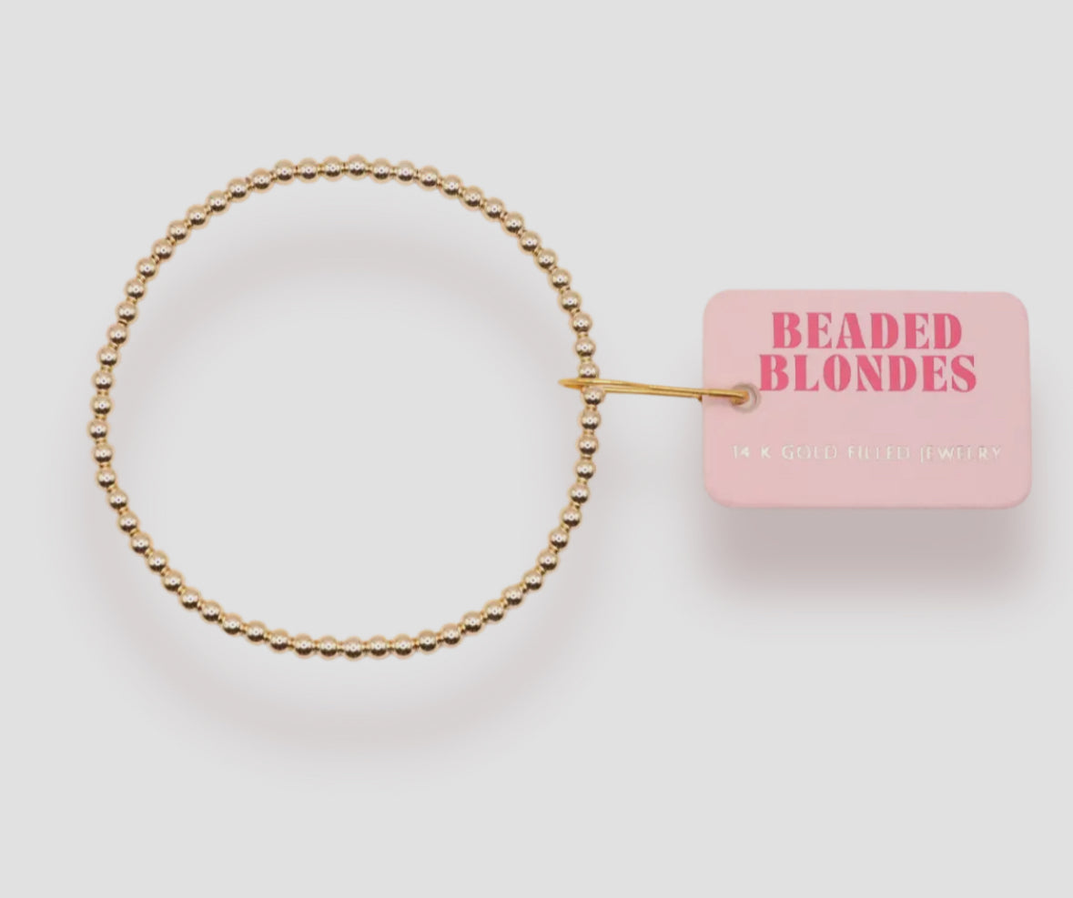 3mm Gold Beaded Bracelet