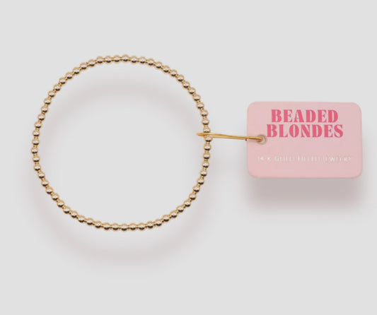 3mm Gold Beaded Bracelet