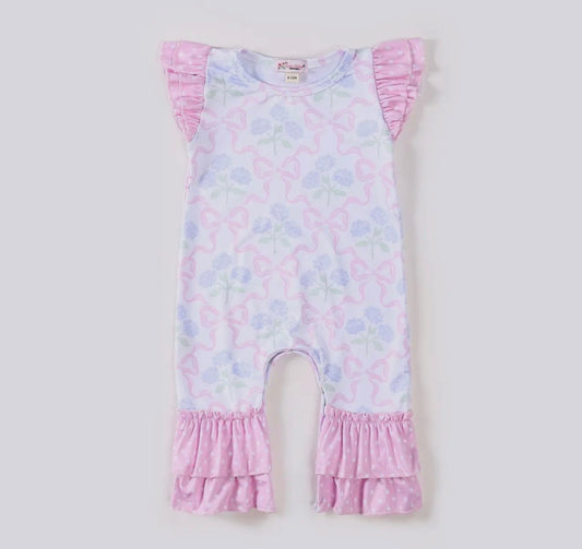 Hydrangea Coquette Baby romper