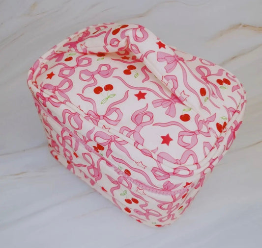 Bow & Cherry Makeup Bag