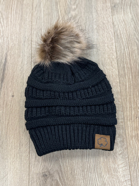 Girls Knit Beanie with Pom Pom