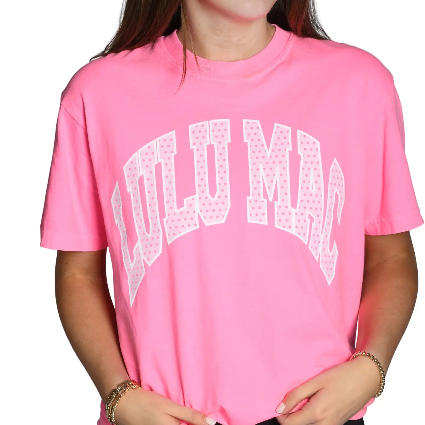 LULUMAC Hot Pink Polkadot Comfort Colors Tee