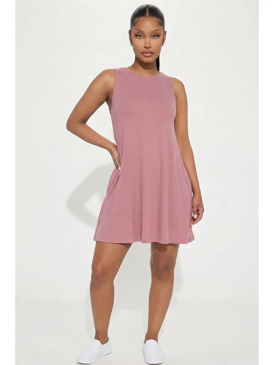 Comfy Sleeveless Flare Mini Dress