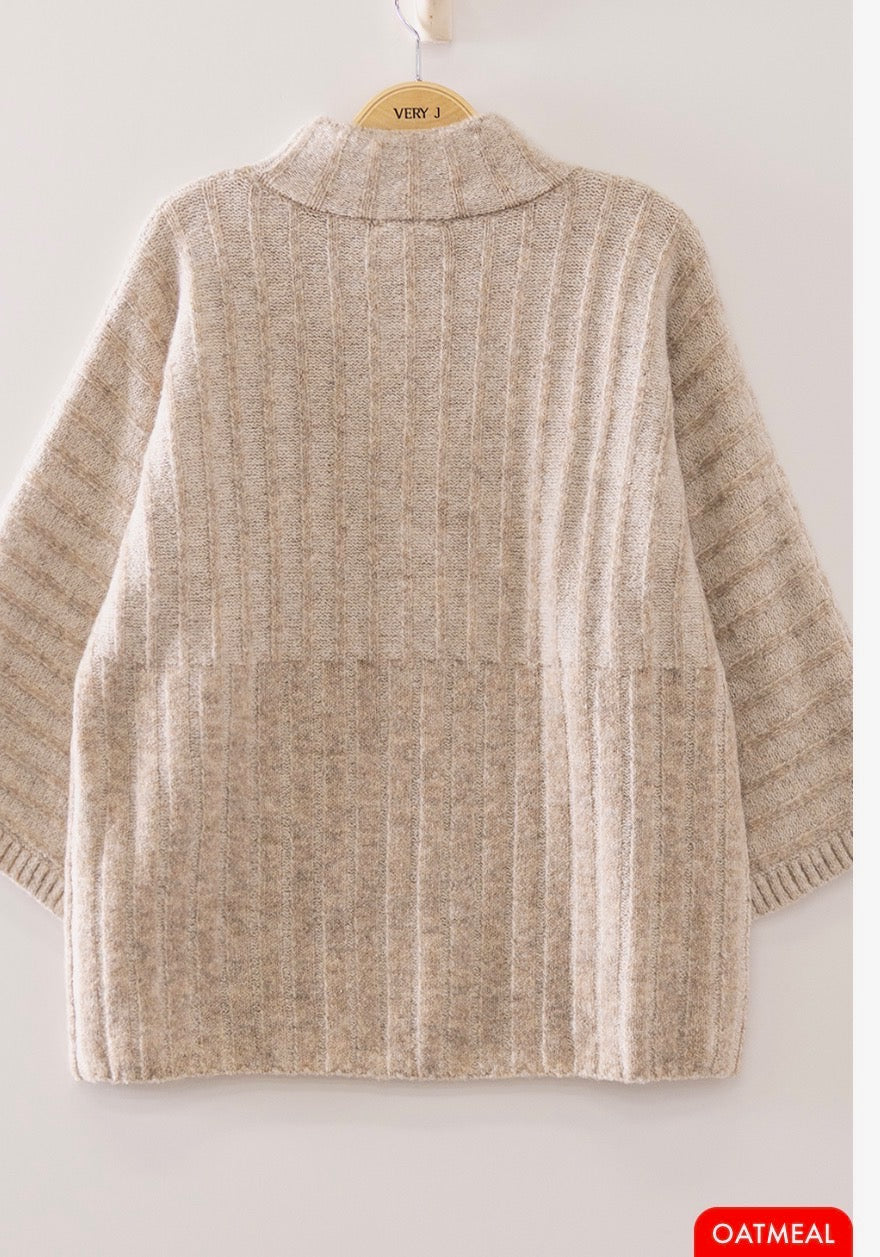 Ribbed Mock Neck Sweater