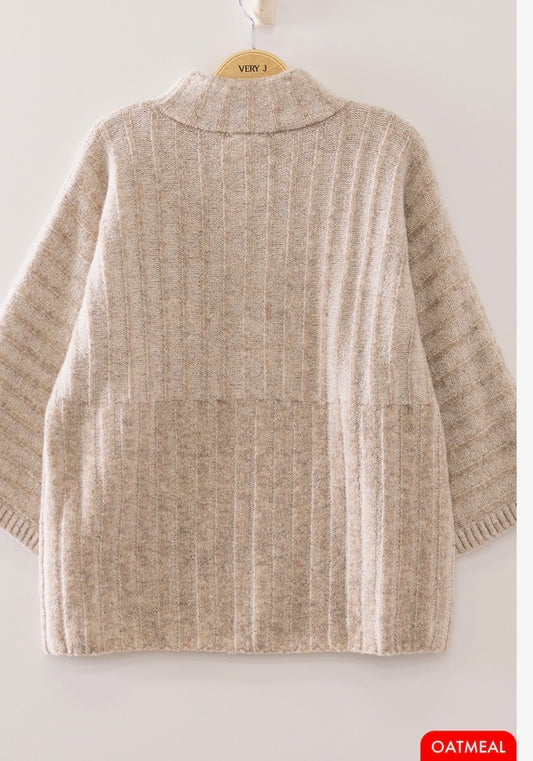 Ribbed Mock Neck Sweater