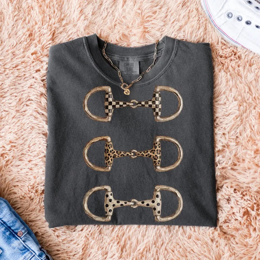 Patterned Horse Bit Comfort Colors Tee
