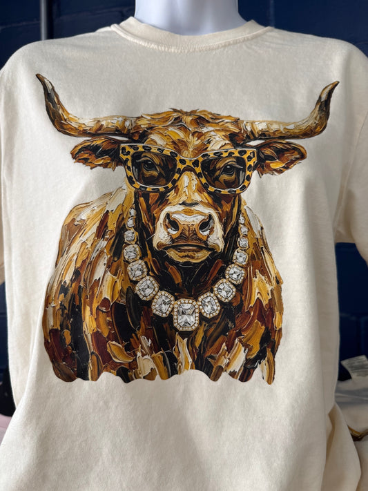 Bedazzled Longhorn Comfort Colors Tee