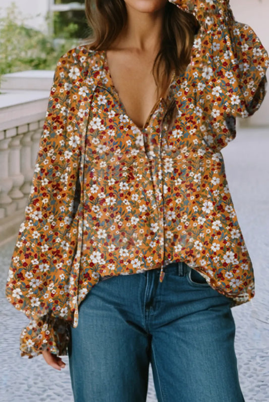 Floral Yellow Blouse