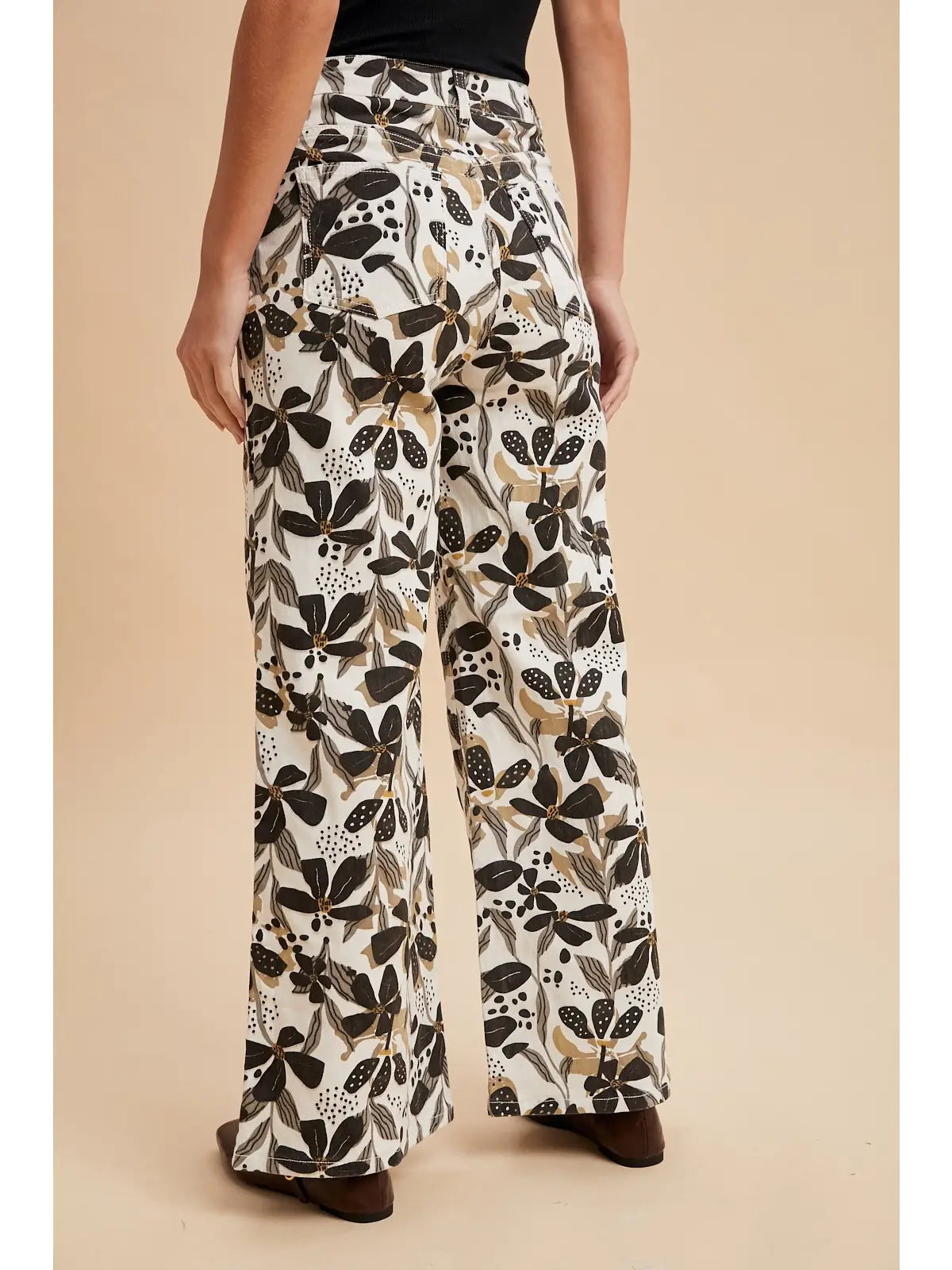 Stretch Bold Floral Print Denim Jeans
