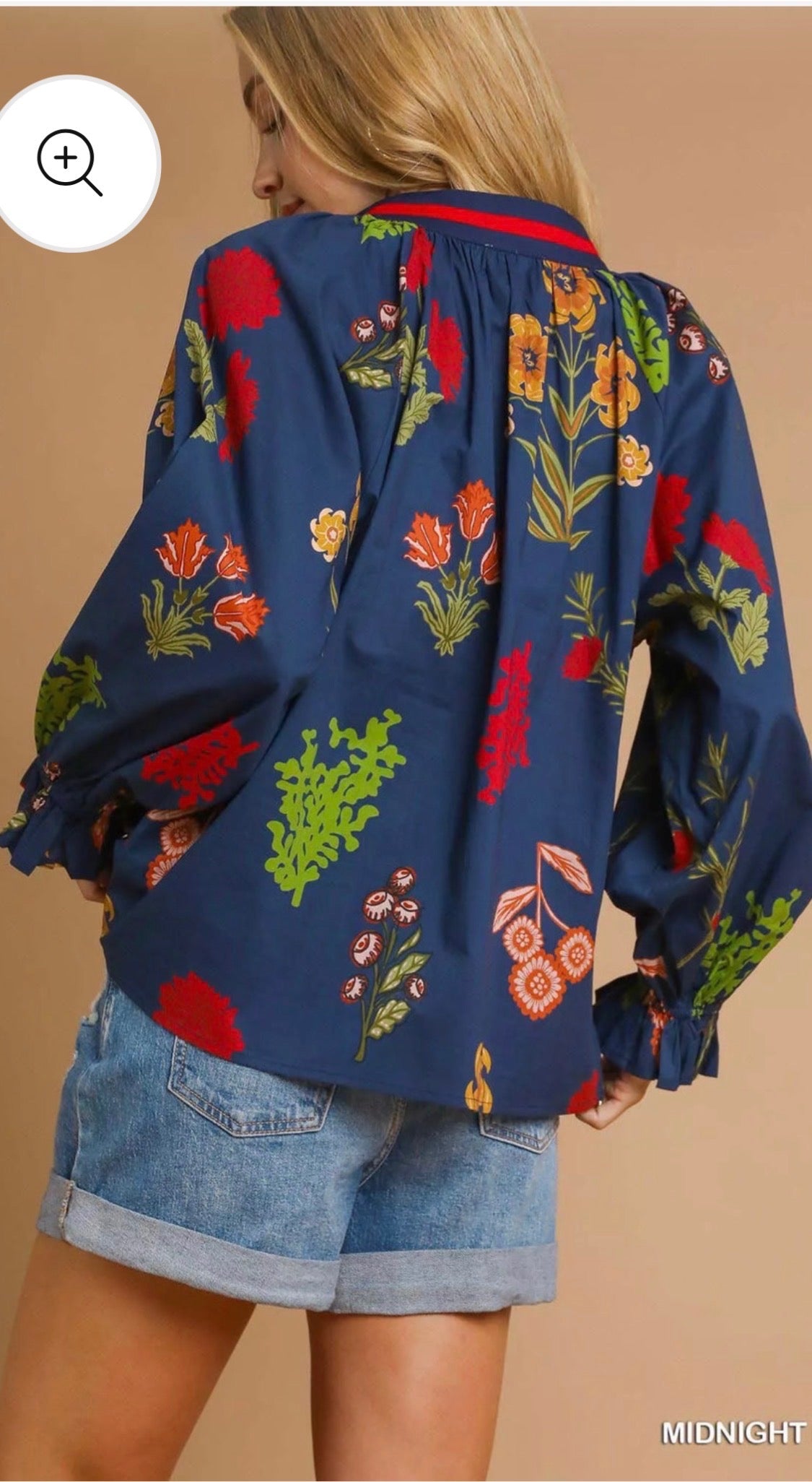 Midnight Mix Floral Print V Neck