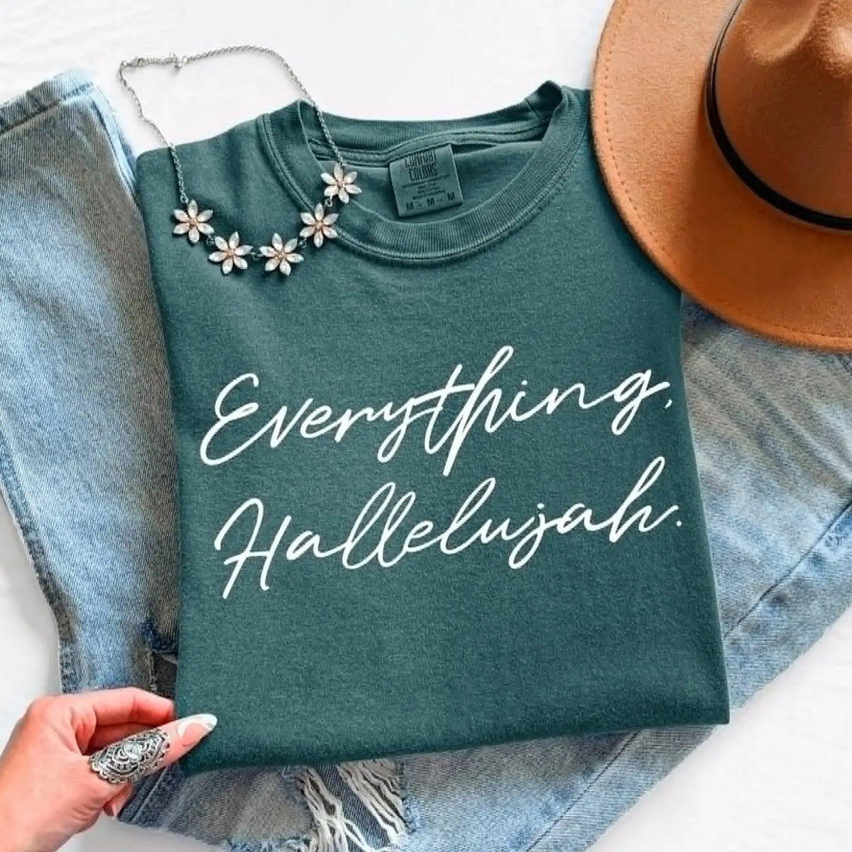 Everything Hallelujah Blue Spruce Tee